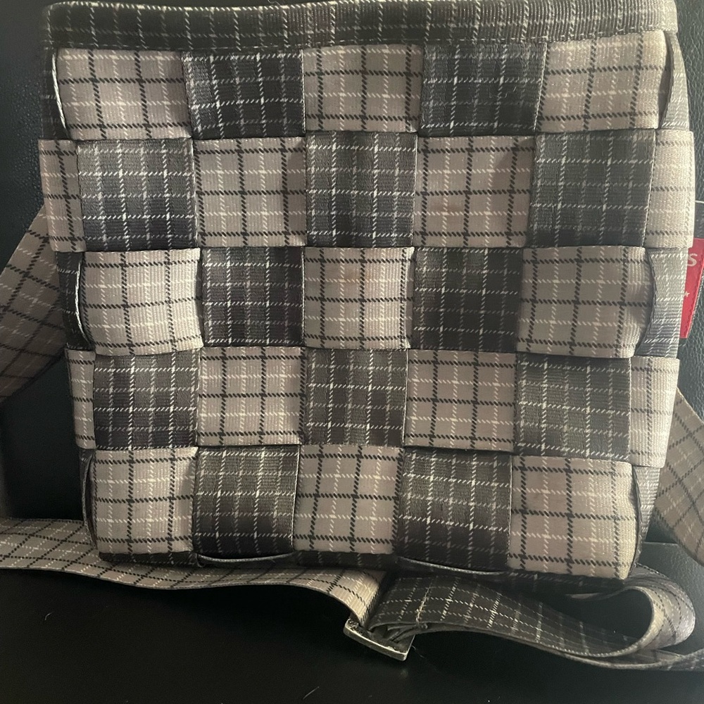 Stylish Gray Checkered Mini messenger